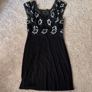 Chic Black and White Floral Dress